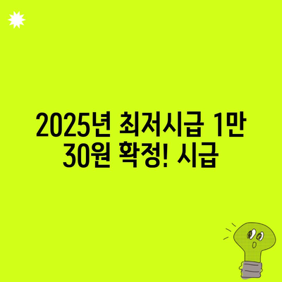 2025년 최저시급 1만 30원 확정! 시급