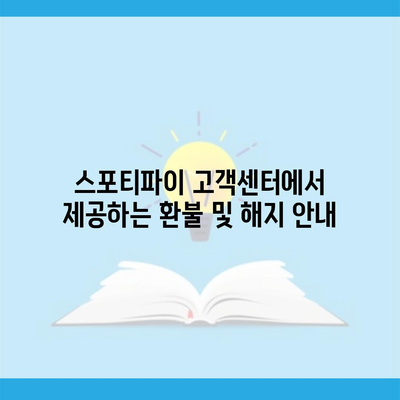 스포티파이 고객센터에서 제공하는 환불 및 해지 안내