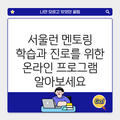 서울런 멘토링 학습과 진로를 위한 온라인 프로그램 알아보세요