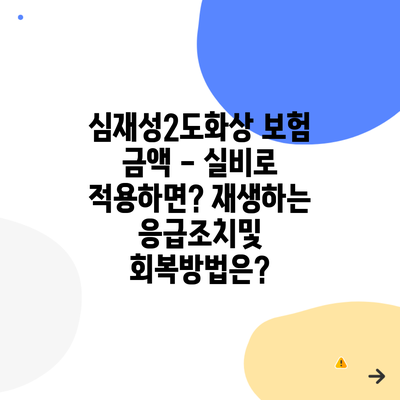 심재성2도화상 보험 금액 – 실비로 적용하면? 재생하는 응급조치및 회복방법은?