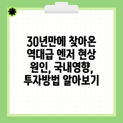 30년만에 찾아온 역대급 엔저 현상 원인, 국내영향, 투자방법 알아보기