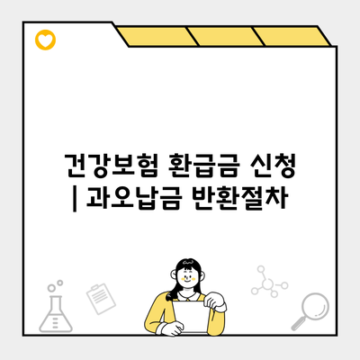 건강보험 환급금 신청 | 과오납금 반환절차