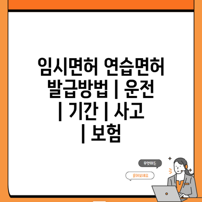 임시면허 연습면허 발급방법 | 운전 | 기간 | 사고 | 보험