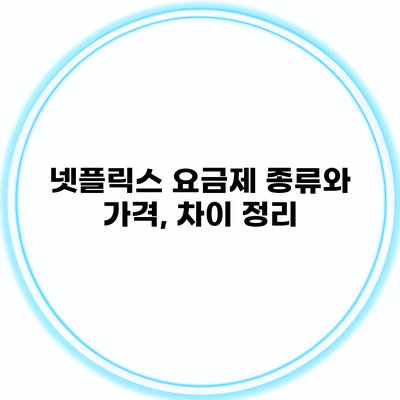 넷플릭스 요금제 종류와 가격, 차이 정리