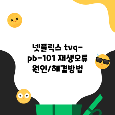 넷플릭스 tvq-pb-101 재생오류 원인/해결방법