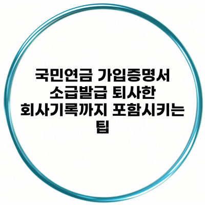 국민연금 가입증명서 소급발급 퇴사한 회사기록까지 포함시키는 팁