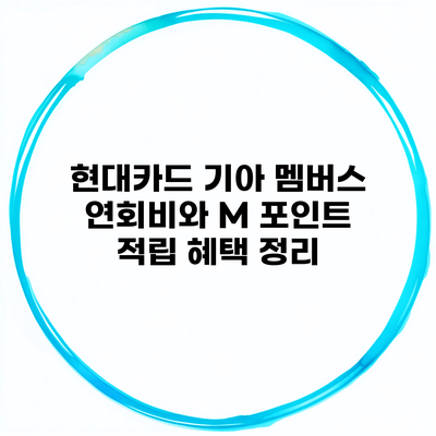 현대카드 기아 멤버스 연회비와 M 포인트 적립 혜택 정리