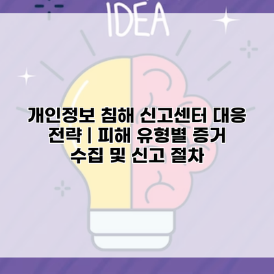 개인정보 침해 신고센터 대응 전략 | 피해 유형별 증거 수집 및 신고 절차