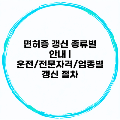 면허증 갱신 종류별 안내 | 운전/전문자격/업종별 갱신 절차