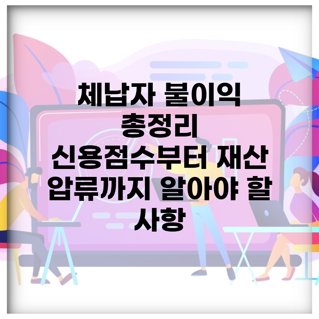 체납자 불이익 총정리 | 신용점수부터 재산 압류까지 알아야 할 사항