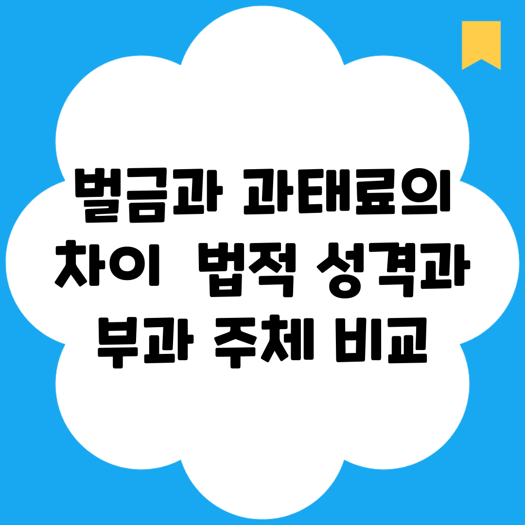 벌금과 과태료의 차이 | 법적 성격과 부과 주체 비교