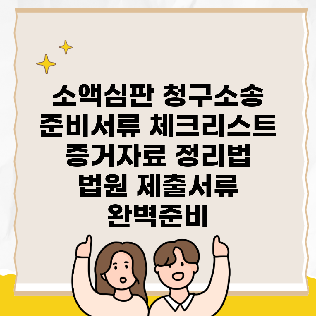 소액심판 청구소송 준비서류 체크리스트 | 증거자료 정리법 | 법원 제출서류 완벽준비