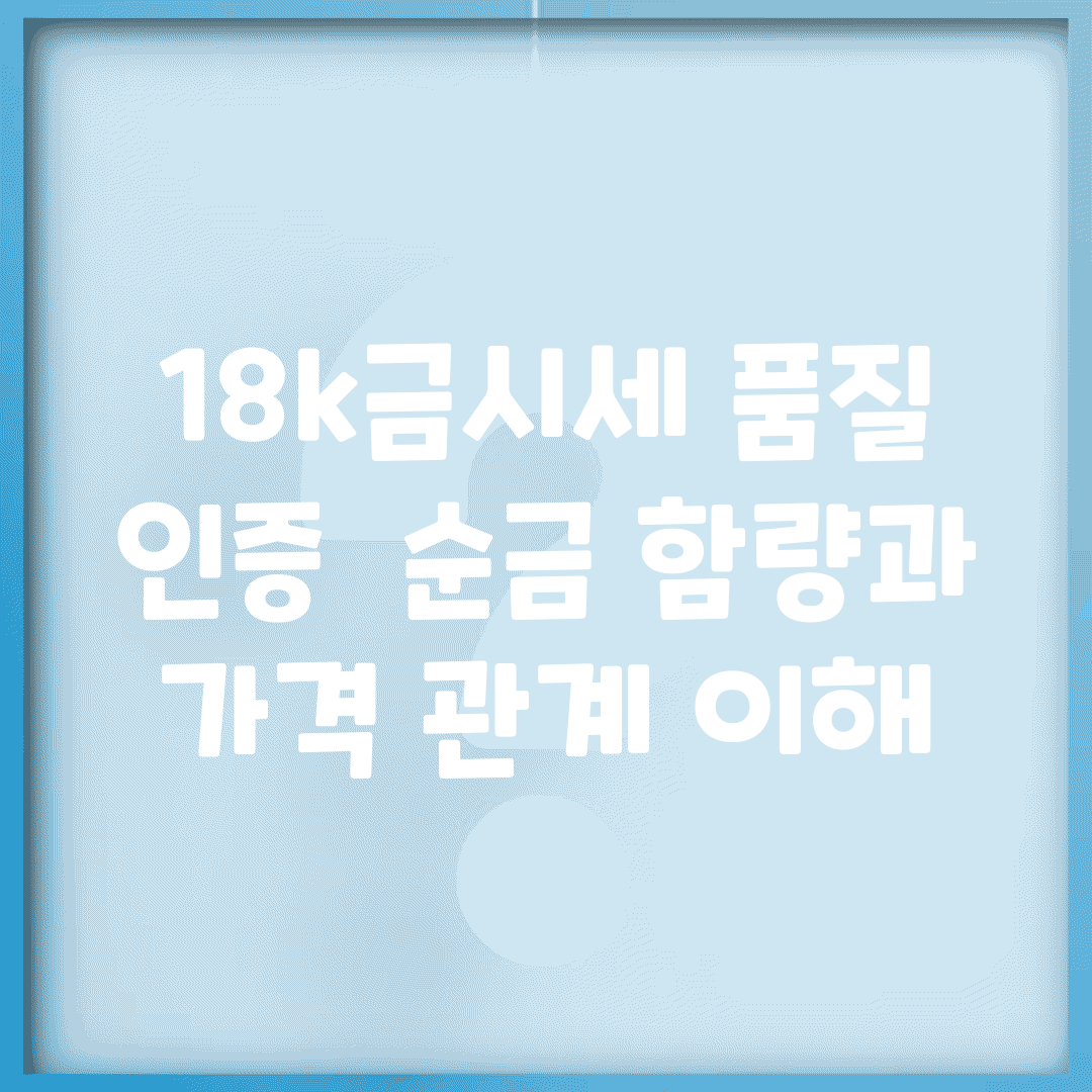 18k금시세 품질 인증 | 순금 함량과 가격 관계 이해