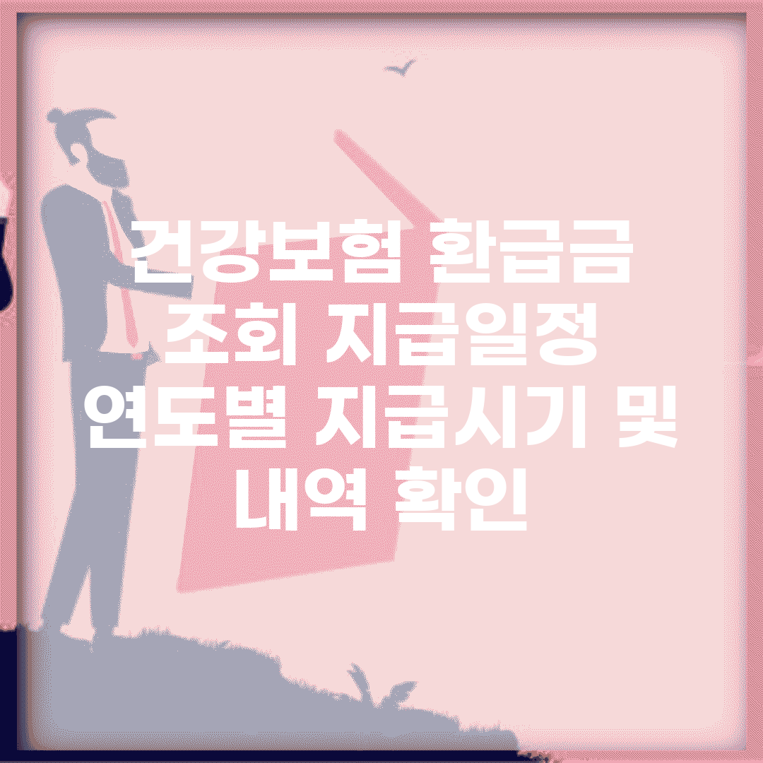 건강보험 환급금 조회 지급일정 | 연도별 지급시기 및 내역 확인