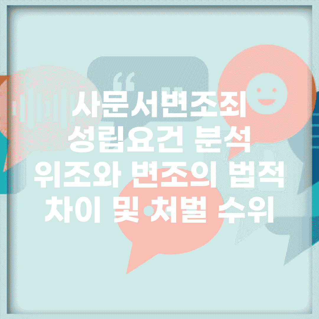 사문서변조죄 성립요건 분석 | 위조와 변조의 법적 차이 및 처벌 수위