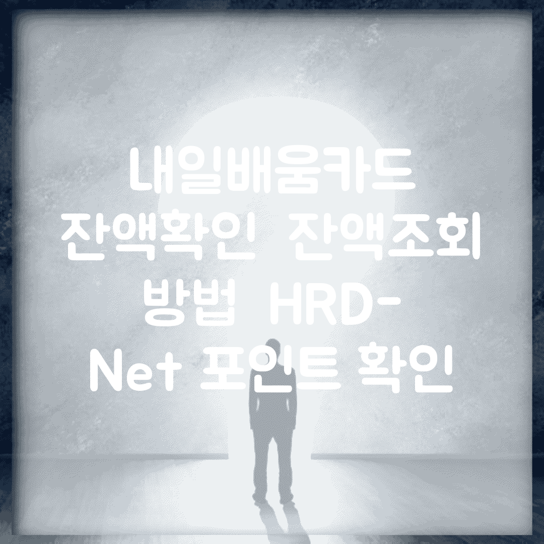 내일배움카드 잔액확인 | 잔액조회 방법 | HRD-Net 포인트 확인
