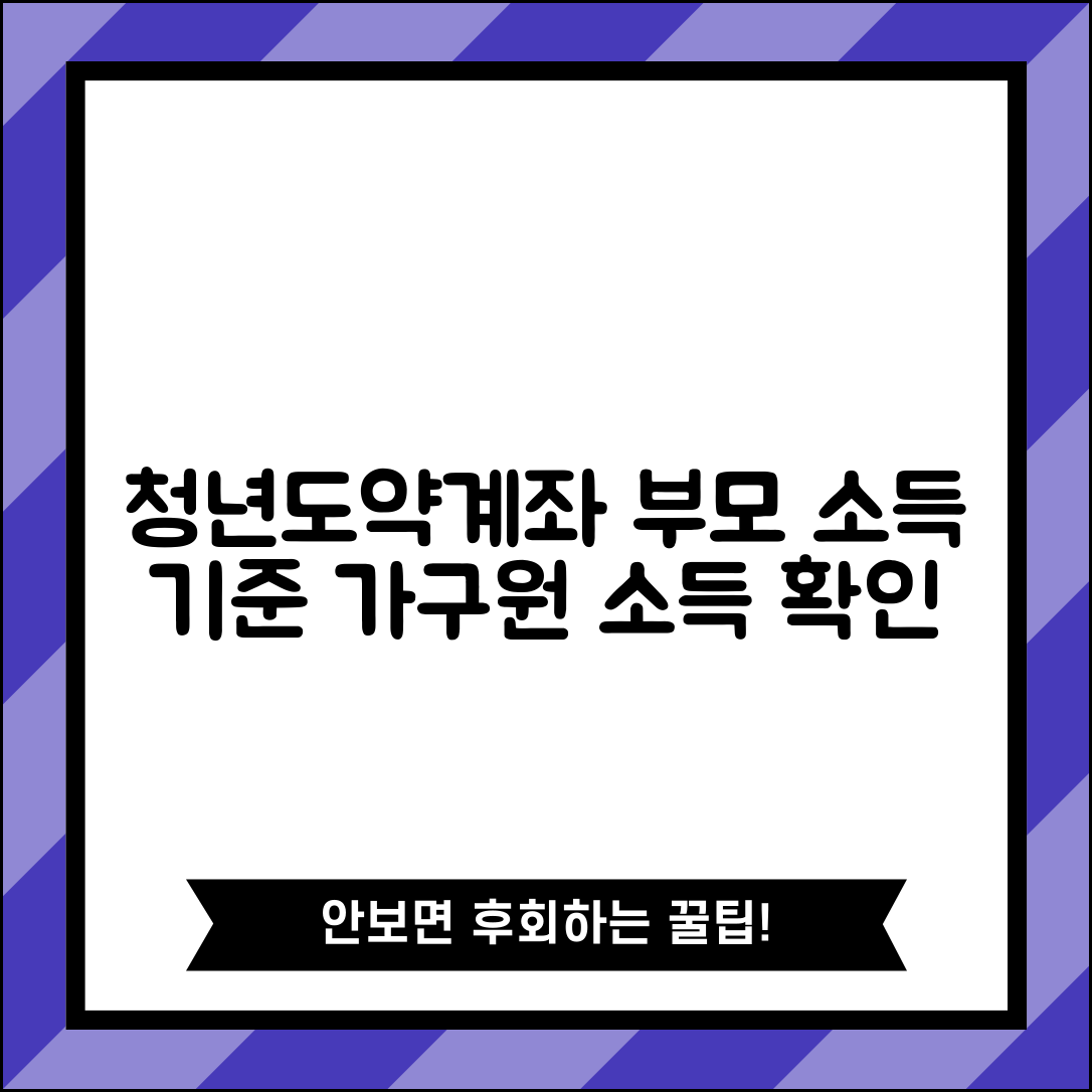 청년도약계좌 부모 소득 기준 | 가구원 소득 제한 확인법
