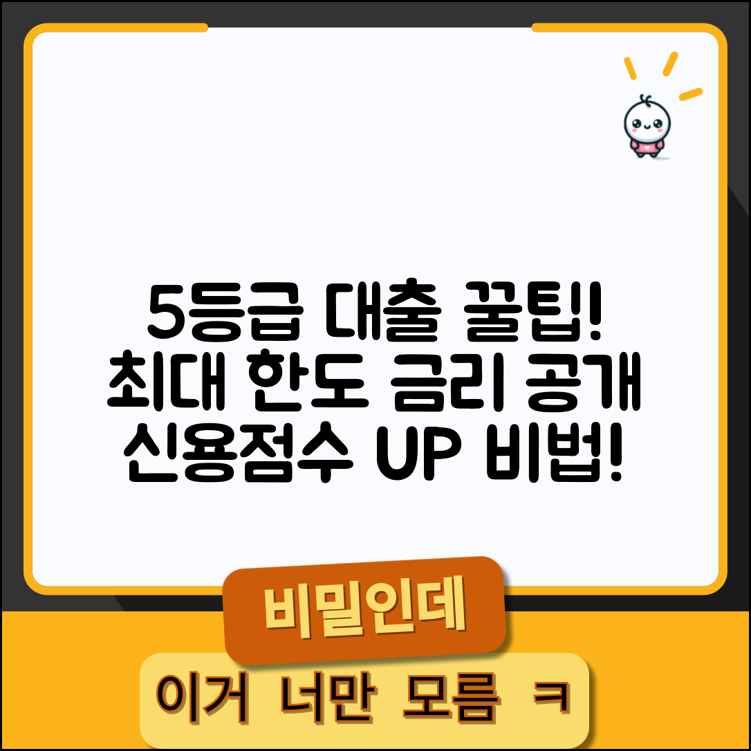 신용등급 5등급 대출 | 5등급 신용대출 한도와 금리