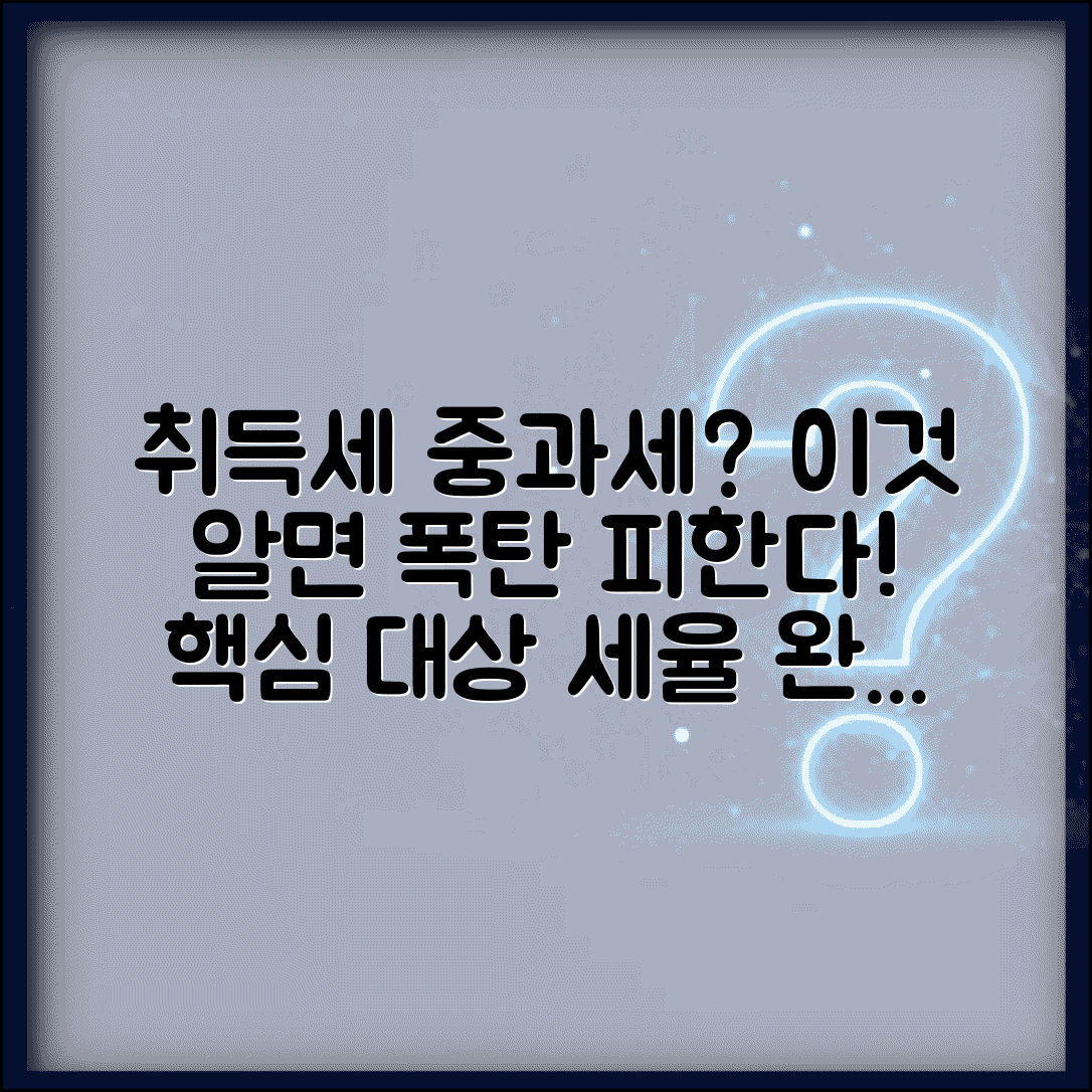 중과세 취득세 부과 | 취득세 중과세 대상과 세율 적용