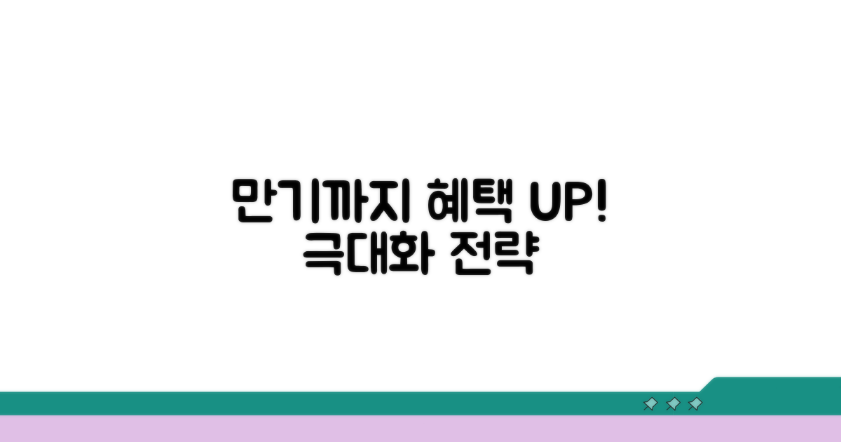 만기까지 혜택 극대화 전략