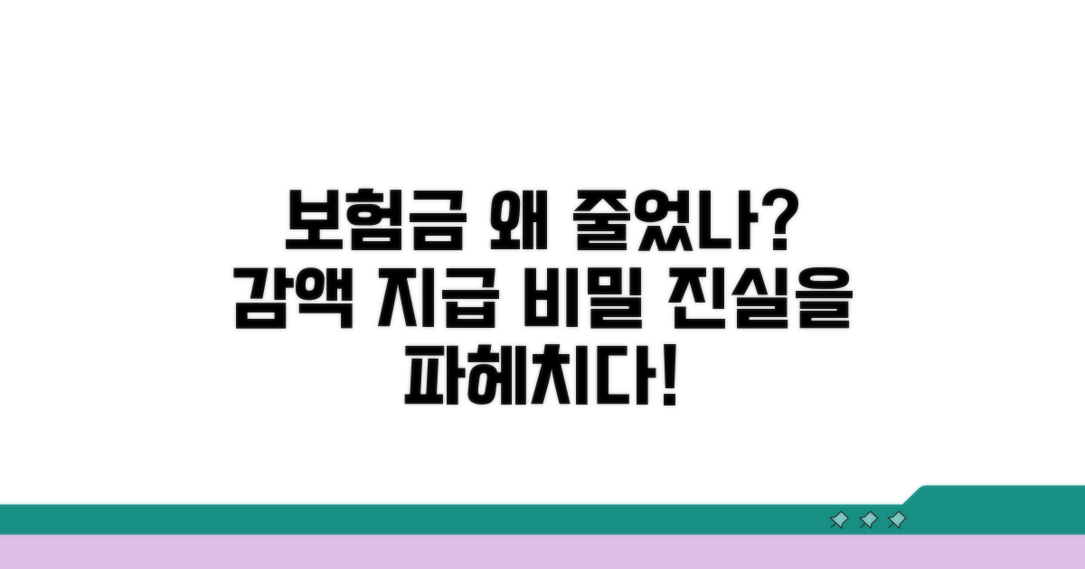 보험금 감액 지급, 왜 줄었을까?