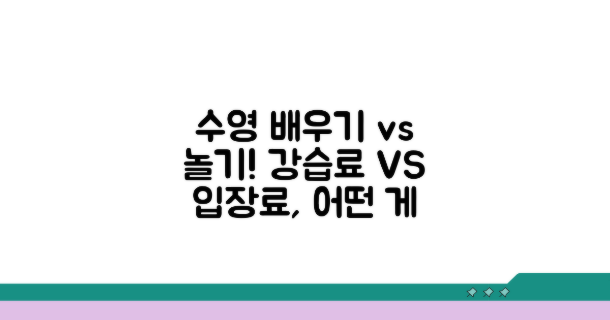수영 강습료 vs 입장료 비교