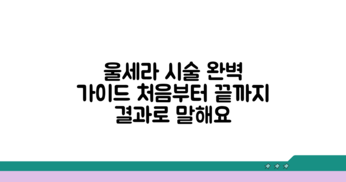 신기술 울세라 시술 가이드