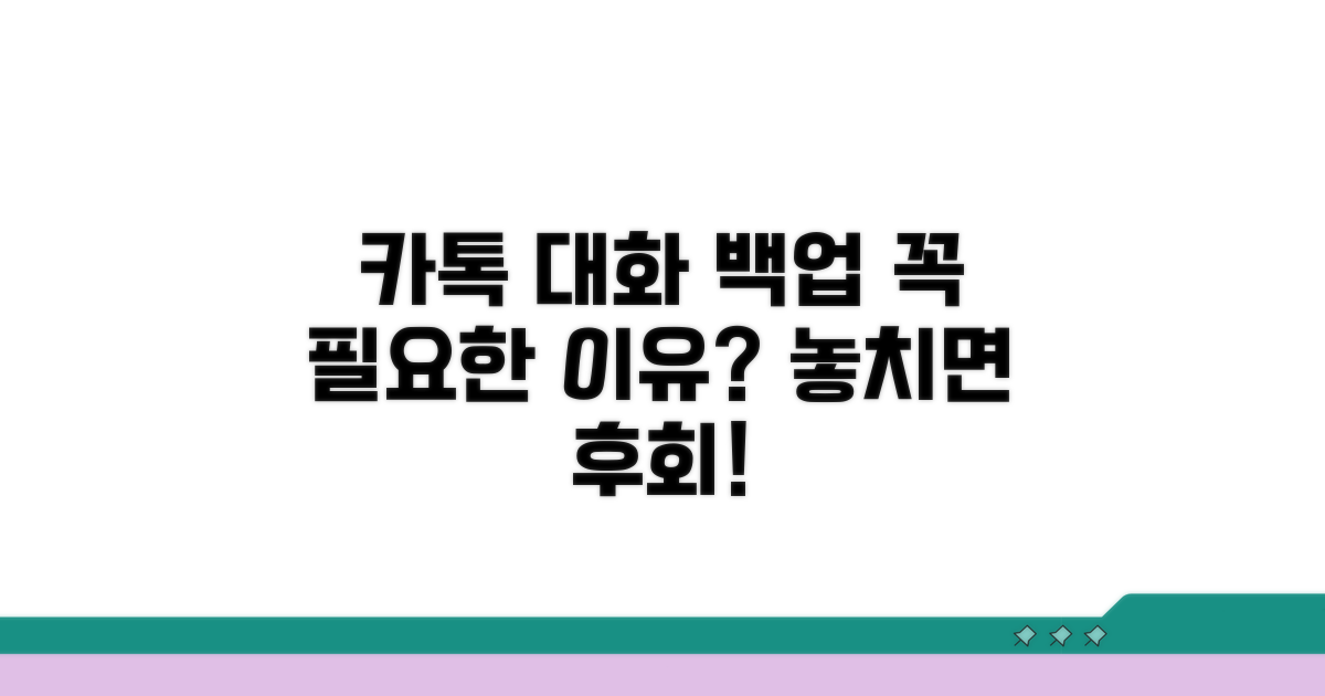 카톡 대화 백업, 왜 필요할까?