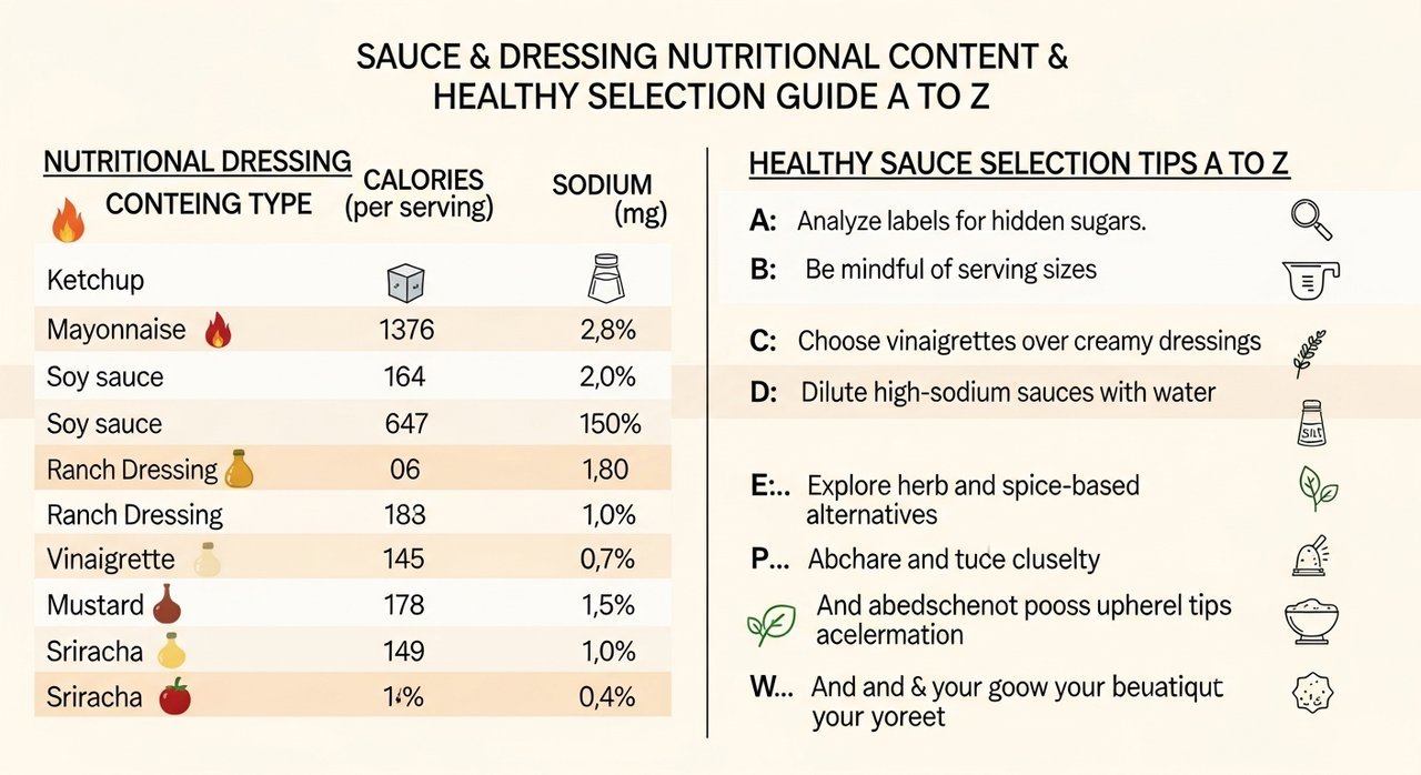 소스 드레싱 칼로리 당분 나트륨 함량표와 건강한 소스 선택법 A to Z