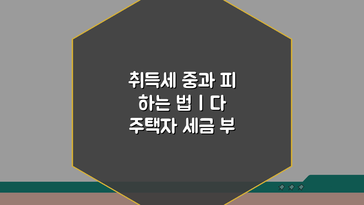 취득세 중과 피하는 법 | 다주택자 세금 부담 줄이는 전략 5가지
