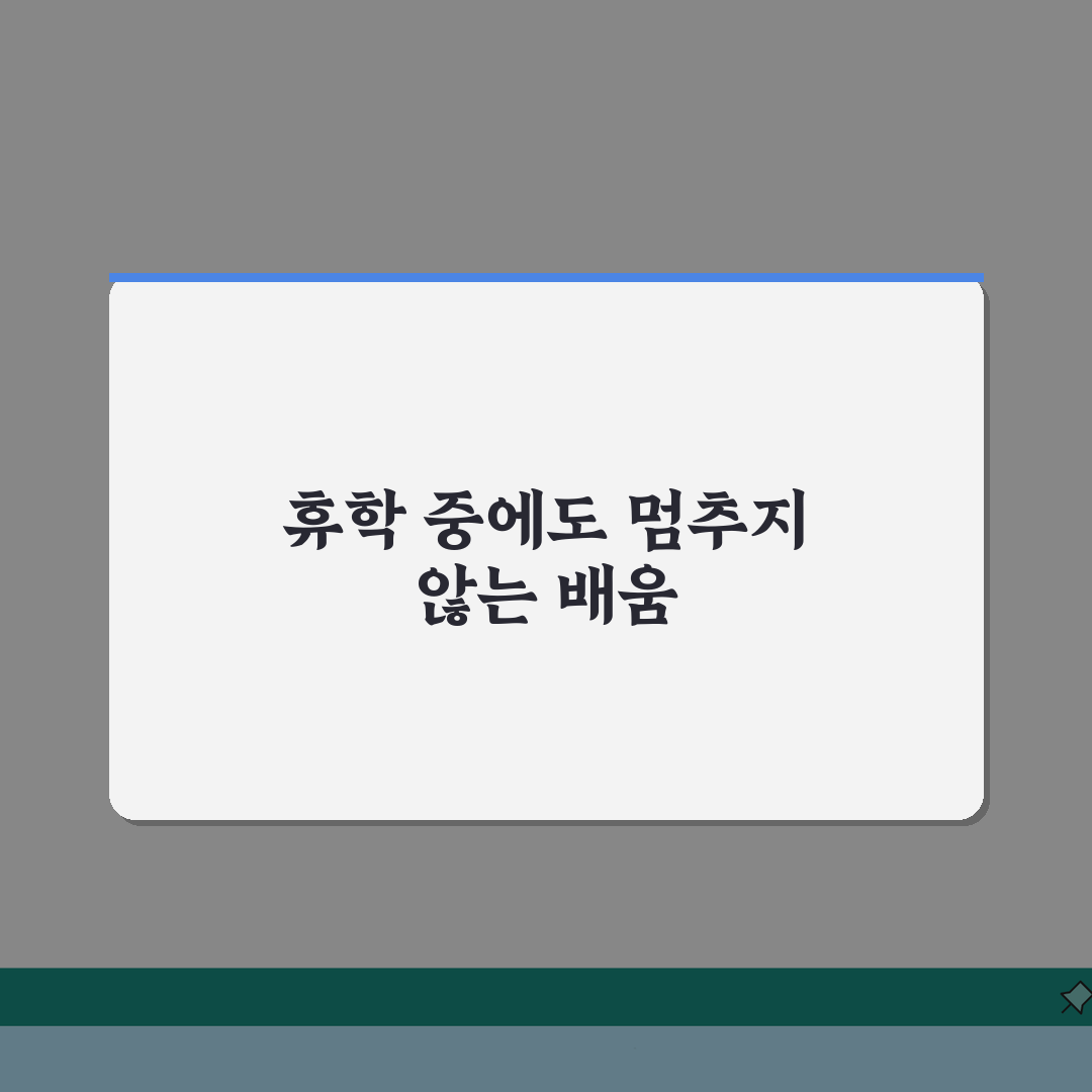 휴학생 학습 지속 방법, 온라인 강의 플랫폼 활용 독서 계획 수립 학습 능력 유지 전략 솔